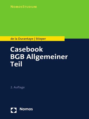 cover image of Casebook BGB Allgemeiner Teil